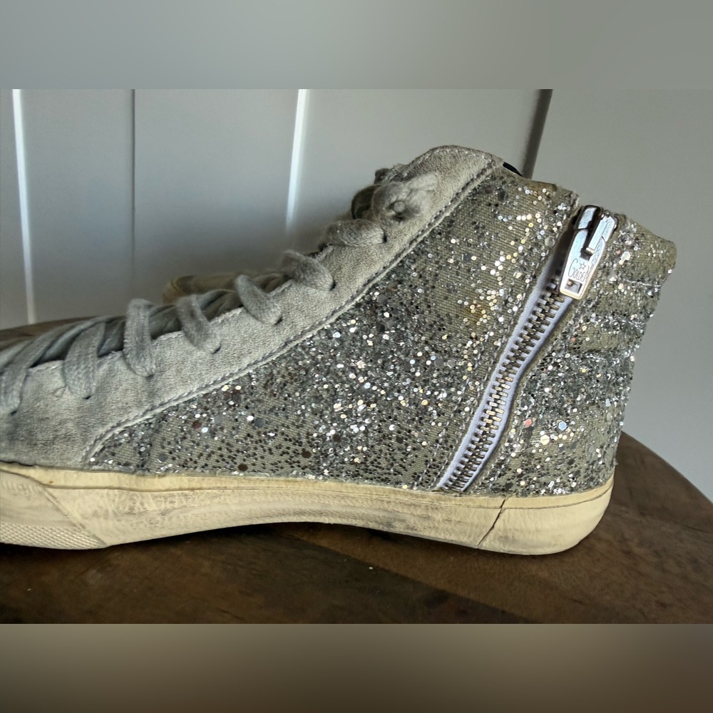 Golden Goose Silver Glitter Slides - Picture 7 of 15